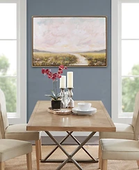Madison Park Peaceful River Hand Embellished Framed Canvas Abstract Landscape Wall Art