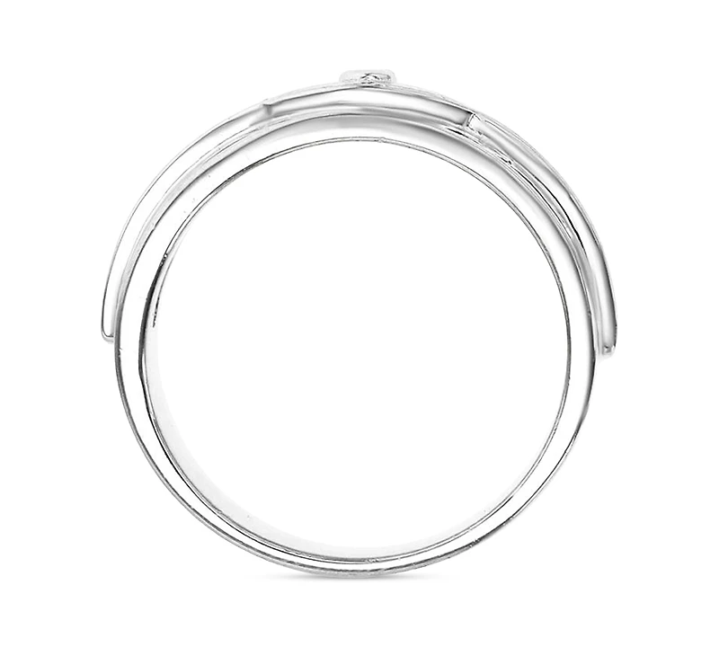 Cubic Zirconia & Lab Grown Blue Spinel Accent Evil Eye Band