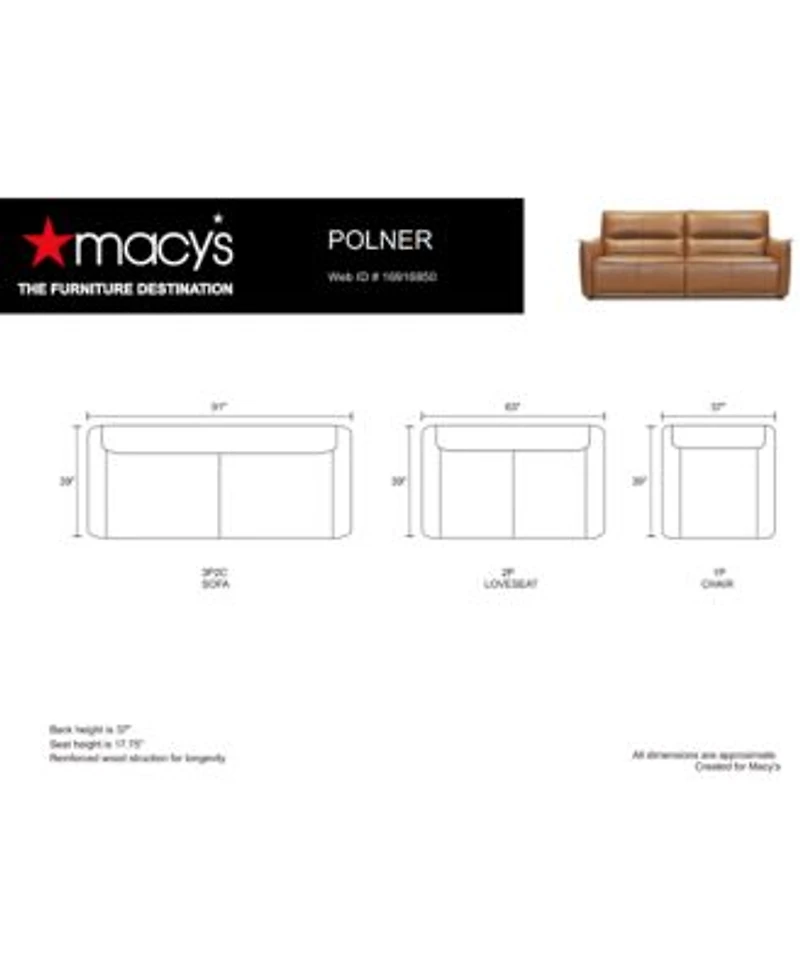 Polner Leather Sofa Collection Created For Macys