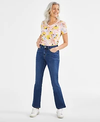 Style & Co Petite Mid-Rise Curvy Bootcut Jeans, Short, Created for Macy's