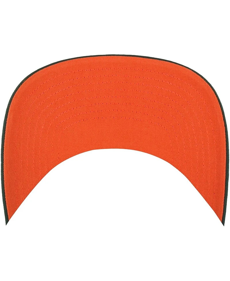 Men's '47 Brand Green Distressed Miami Hurricanes Straight Eight Adjustable Trucker Hat