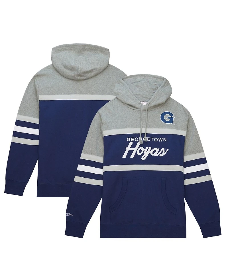 Men's Mitchell & Ness Navy Georgetown Hoyas Head Coach Pullover Hoodie