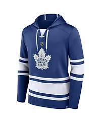 Men's Fanatics Auston Matthews Blue Toronto Maple Leafs Name and Number Lace-Up Pullover Hoodie