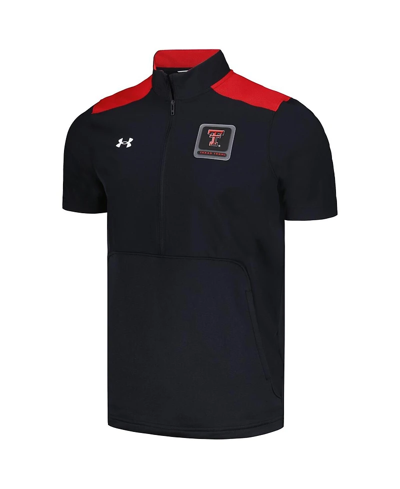 Men's Under Armour Black Texas Tech Red Raiders Motivate Half-Zip Jacket