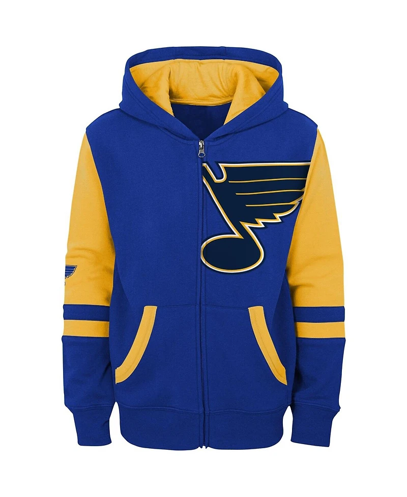 Preschool Boys and Girls Outerstuff Blue St. Louis Blues Face Off Full Zip Hoodie
