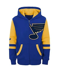Preschool Boys and Girls Outerstuff Blue St. Louis Blues Face Off Full Zip Hoodie