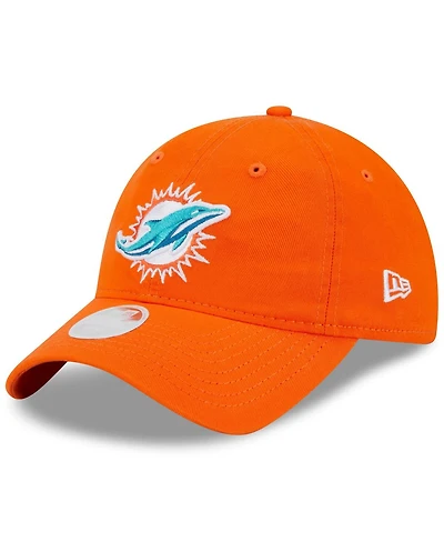 Women's New Era Orange Miami Dolphins Main Core Classic 2.0 9TWENTY Adjustable Hat