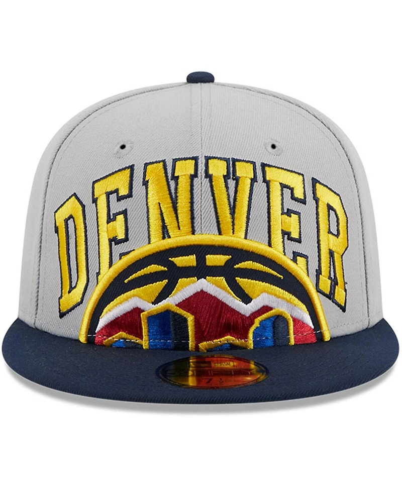 Men's New Era Gray, Navy Denver Nuggets Tip-Off Two-Tone 59FIFTY Fitted Hat
