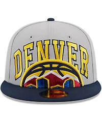Men's New Era Gray, Navy Denver Nuggets Tip-Off Two-Tone 59FIFTY Fitted Hat