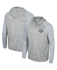 Men's Colosseum Gray Texas A&M Aggies Cybernetic Raglan Quarter-Zip Hooded Top