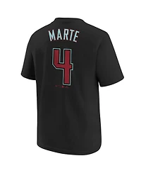 Big Boys Nike Ketel Marte Black Arizona Diamondbacks 2024 Fuse Name and Number T-shirt