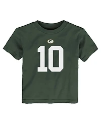 Toddler Boys and Girls Nike Jordan Love Green Bay Packers Player Name Number T-shirt