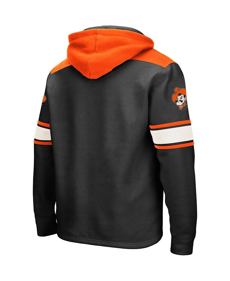 Men's Colosseum Black Oklahoma State Cowboys 2.0 Lace-Up Pullover Hoodie