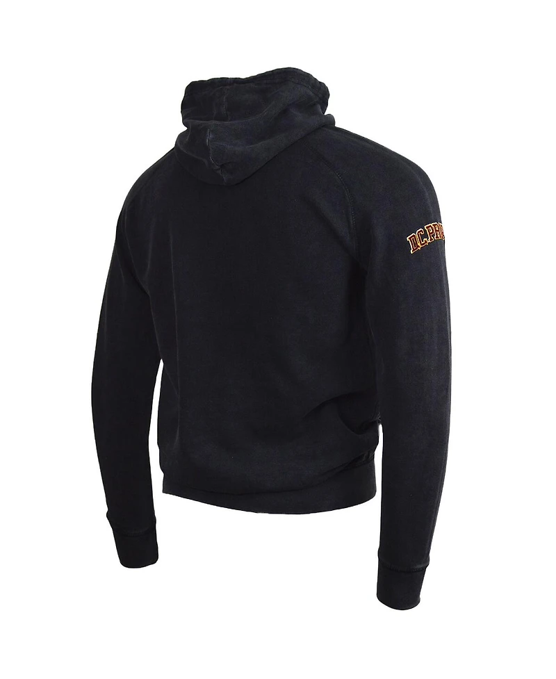 Men's and Women's Dc Proper Black Distressed Washington Commanders Take Command Mineral Wash Vintage-Like Pullover Hoodie