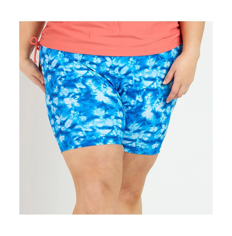 Calypsa Women's Plus Mid-Thigh Swim Shorts