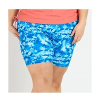 Calypsa Women's Plus Mid-Thigh Swim Shorts