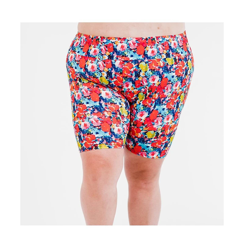 Calypsa Women's Plus Mid-Thigh Swim Shorts