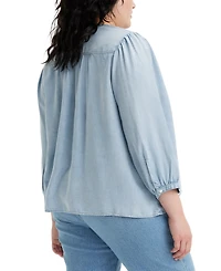 Levi's Plus Size Halsey 3/4-Sleeve Button-Front Blouse