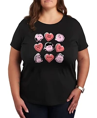 Air Waves Trendy Plus Peanuts Valentine's Day Graphic T-shirt