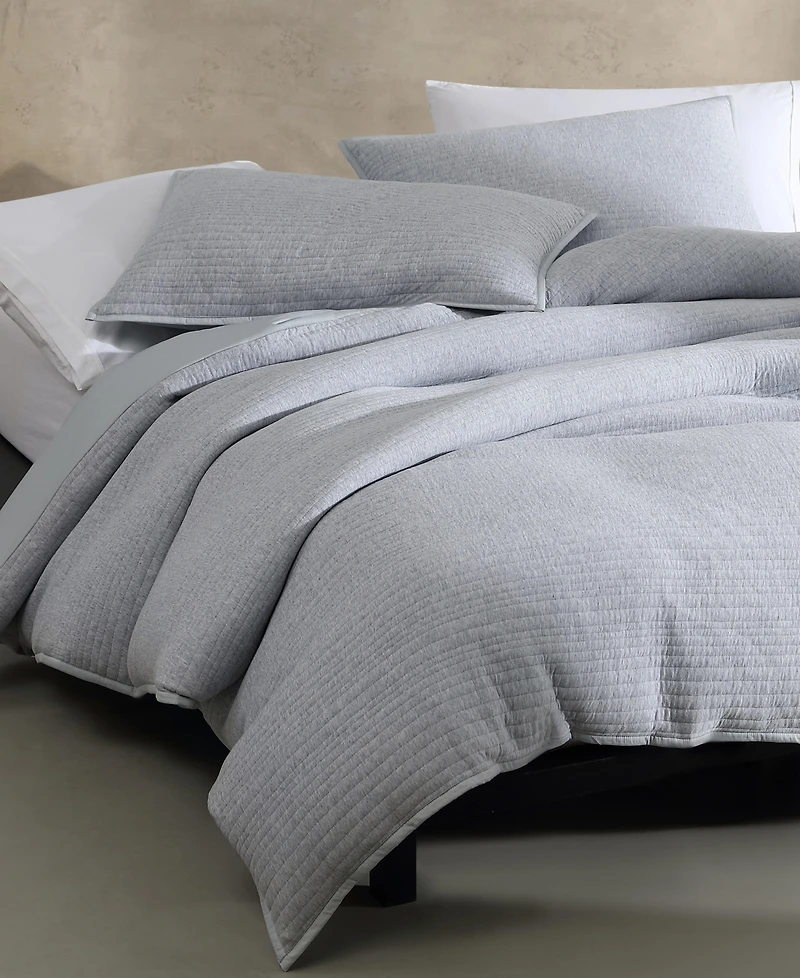Closeout! Calvin Klein Modern Cotton Ribbed Matelasse Melange Tencel Jersey 3 Piece Duvet Cover Set