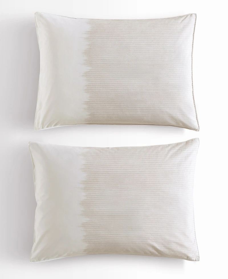 Calvin Klein Ikat Pinstripe Cotton Percale 3 Piece Comforter Set, King