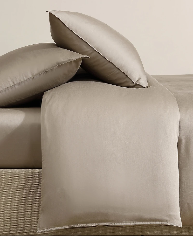 Closeout! Calvin Klein Organic Earth Solid Cotton Sateen 3 Piece Duvet Cover Set