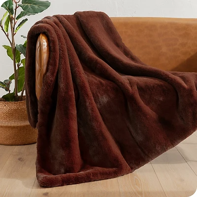 Bare Home Faux Fur Throw Blanket