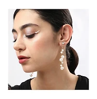 Sohi Women's White Drop Earrings