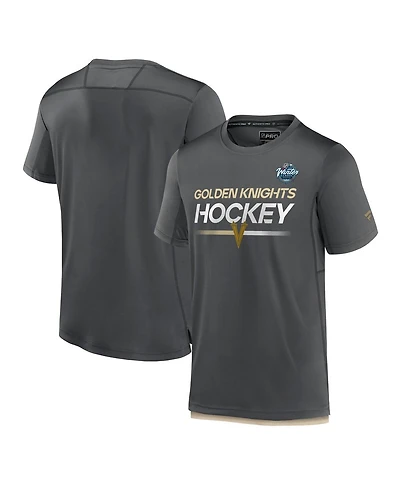 Men's Fanatics Charcoal Vegas Golden Knights 2024 Nhl Winter Classic Authentic Pro Tech T-shirt