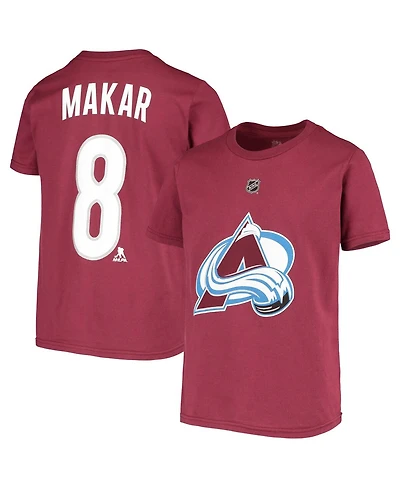 Big Boys Cale Makar Burgundy Colorado Avalanche Player Name and Number T-shirt