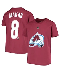 Big Boys Cale Makar Burgundy Colorado Avalanche Player Name and Number T-shirt