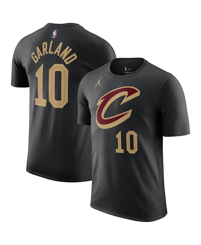 Men's Jordan Darius Garland Black Cleveland Cavaliers 2022/23 Statement Edition Name and Number T-shirt