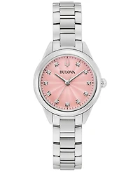 Bulova Women's Sutton Diamond Accent Stainless Steel Bracelet Watch 28mm