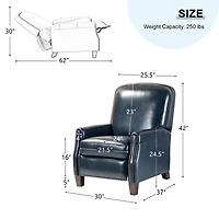Hickey Modern Genuine Leather Recliner with Nailhead Trim