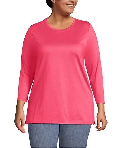 Lands' End Women's Plus 3/4 Sleeve Cotton Supima Tunic