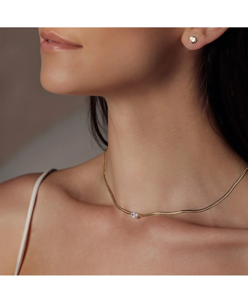 Sterling Silver 18k Gold Plated Sena Pendant Snake Necklace