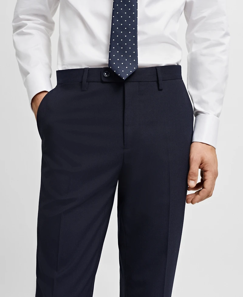 Mango Men's Stretch Fabric Slim-Fit Suit Pants