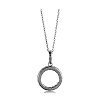 Suzy Levian Sterling Silver Cubic Zirconia Mini Circle Pendant
