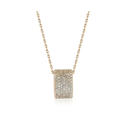 Suzy Levian Sterling Silver Cubic Zirconia Full Circle Eternity Pendant Necklace