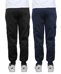 Blue Ice Men's Heavyweight Fleece-Lined Cargo Jogger Sweatpants, Pack of 2