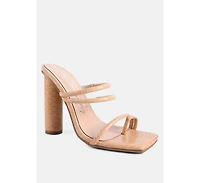 Womens Dandelion High Block Heeled Croc Sandals