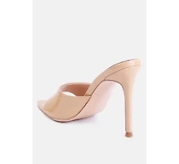 Womens Yule Ball Patent Faux Leather High Heel Sandals