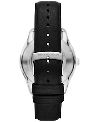 Emporio Armani Men's Automatic Black Leather Strap Watch 41mm