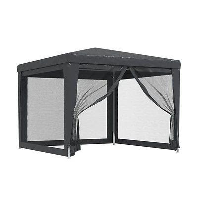Party Tent with 4 Mesh Sidewalls Anthracite 9.8'x9.8' Hdpe