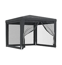 Party Tent with 4 Mesh Sidewalls Anthracite 9.8'x9.8' Hdpe