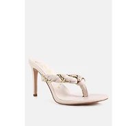Womens Melodrama Stiletto Heel Braided Thong Sandals