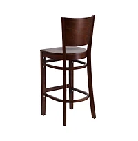 Solid Back Wooden Restaurant Dining Barstool