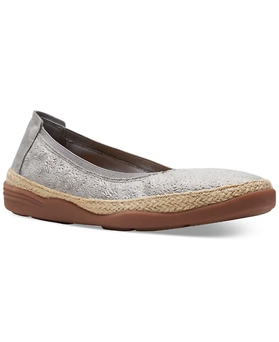 Clarks Women's Elaina Rae Textured Jute-Trim Flats