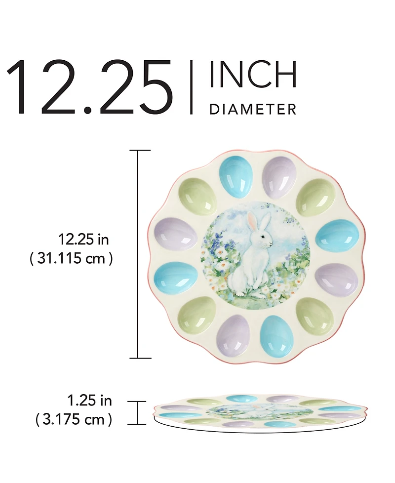 Certified International Easter Morning Deviled Egg Plate