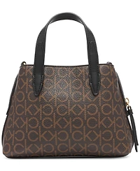 Calvin Klein Millie Signature Triple Compartment Crossbody with Zippered Coin Pouch